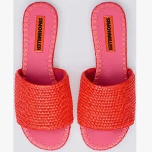 Simon Miller Pink Raffia Slide Sandals